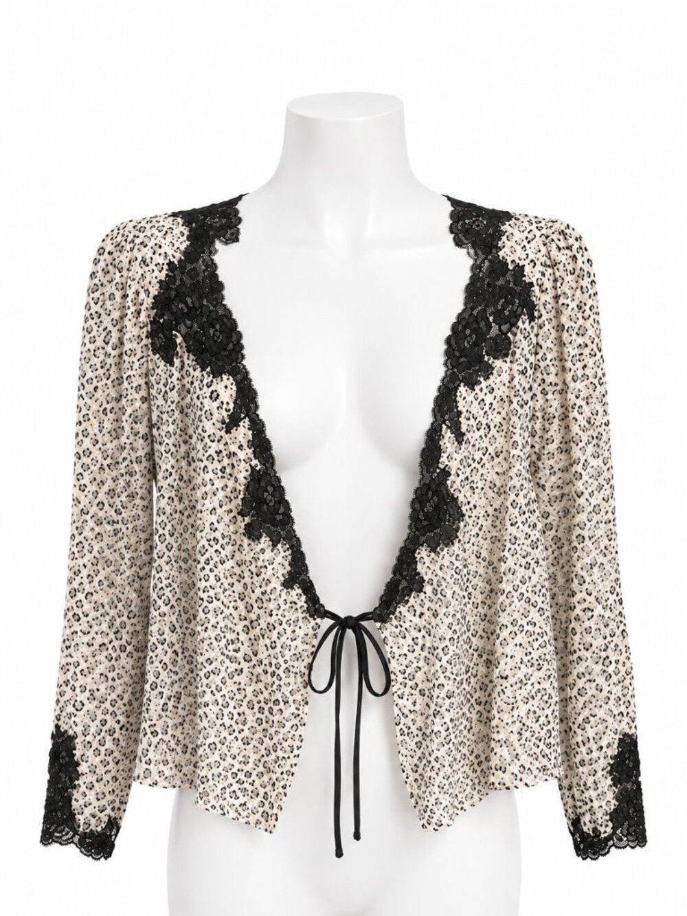 Armani Black and White Leopard Print Layering Top